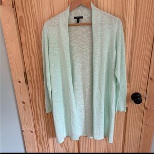 Eileen Fisher Long Organic Linen Cotton Open Cardigan. Size Medium.